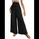 thumbnail image 1 of Pantalones Palazzo de para Mujer, de Pierna , Estilo Bohemio, de Cintura Alta, Informales, para Estar en Casa, para Vacaciones en la Playa. Negro M, 1 of 10