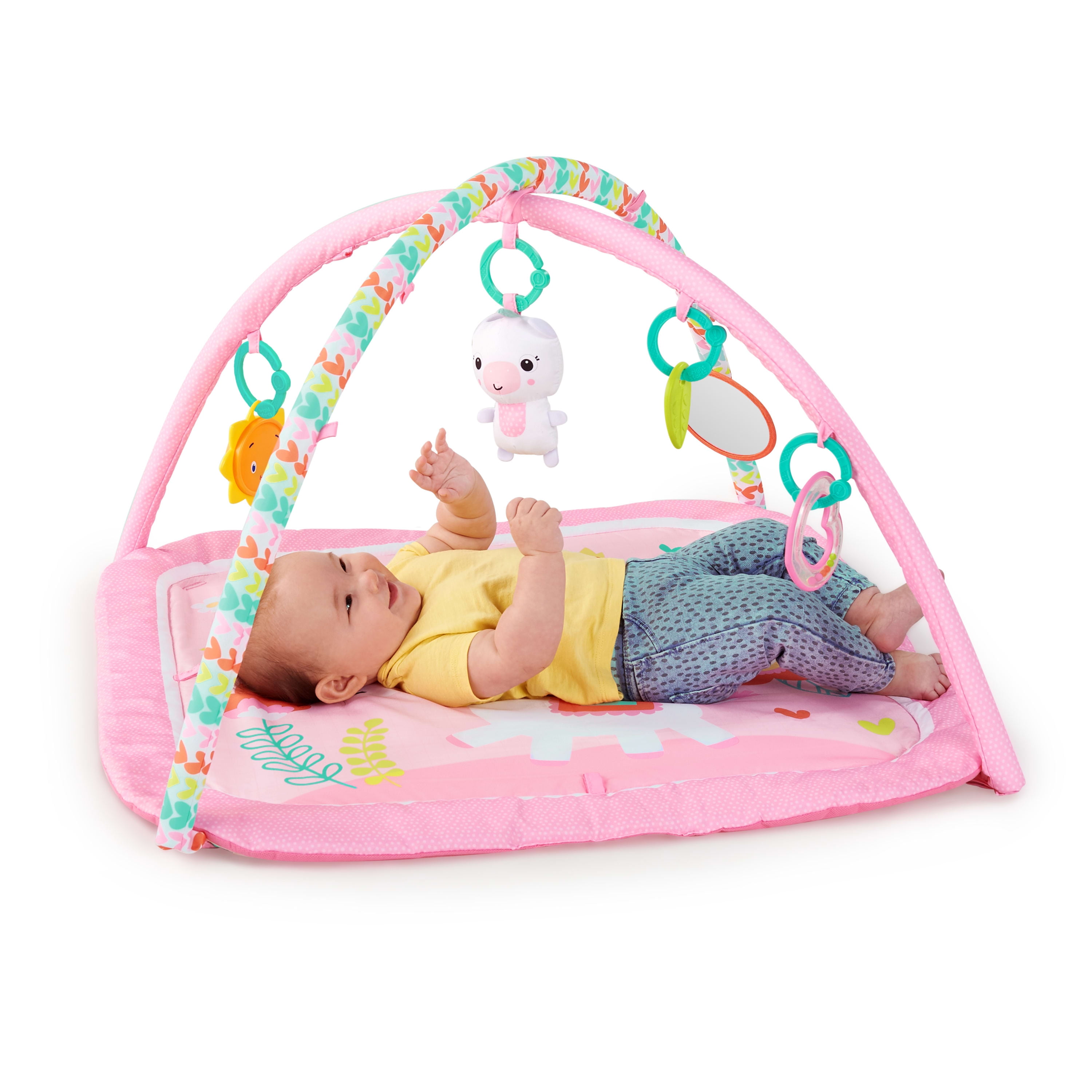 Bright Starts Daydream Blooms Activity Gym and Play Mat with Take-Along Toys, Ages Newborn +