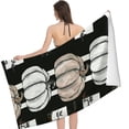 thumbnail image 2 of PHYHOO Beach Towels Fall Black and White Buffalo Plaid Check Pumpkin Soft Pool Swimming Towels Quick-Dry &amp; Super Absorbent Vintage Halloween Microfiber Sand Free Pool Travel Swimming 30x60in, 2 of 8