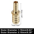 thumbnail image 5 of Unique Bargains 2Pcs 16mm -10mm Straight Shaped Hose Barb Straight Barbed Tube Pipe Fitting Brass Hose Fitting Connector, 5 of 6