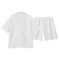 thumbnail image 5 of CHUMUD Men Summer Casual Shorts 2 Piece Outfits Sets Solid Short Sleeve Pocket Button Down Shirts Elastic Shorts Tracksuit, 5 of 8