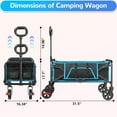 thumbnail image 5 of Vecukty Mini Portable Foldable Wagon with All Terrain Solid Wheels, Folding Utility Grocery Wagon with 150 lbs, Black, 5 of 11