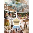 thumbnail image 5 of Teal Coastal Crab Table Cloth, Vintage Summer Beach Nautical Coral Waterproof Tablecloth for Rectangle Tables, Reusable Washable Fabric Table Cover for Restaurant Kitchen Dining Tables 54"x108", 5 of 6