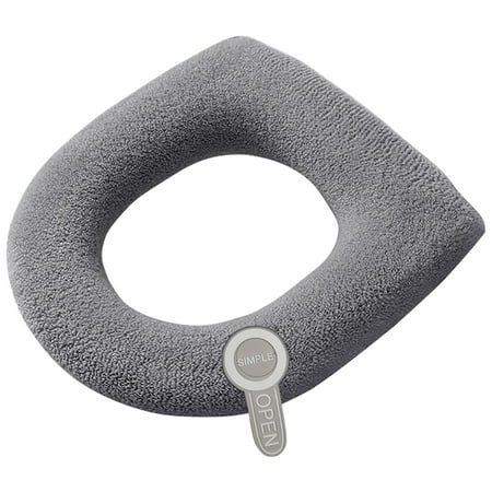 Bathroom Toilet Seat Cover Pads Soft Warmer Toilet Seat Cushion Cover Stretchable Washable Comfortable Toilet Cover