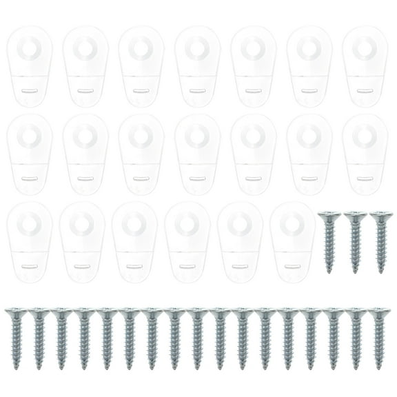 20pcs Clear Window Screen Frame Screws with Door Retainer Clips for Glass Doors, Shelves, Mirrors, Cabinets, and Fixtures Hardware