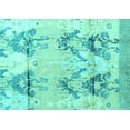 thumbnail image 1 of Ahgly Company Indoor Rectangle Abstract Turquoise Blue Modern Area Rugs, 4' x 6', 1 of 4