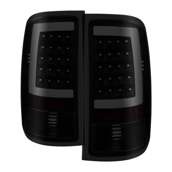 Xtune Tail Light Assembly - LED 9038518 Tail Light Assembly- LED; Black/Smoke Lens; Black Housing; Set Of 2