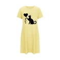 thumbnail image 4 of HomeGardon Women's Sleepwear Nightgowns for Women,Fashion Print Medium Length Dress Oversized Short Nightgown Fashion Chest Print Short Sleeve Nightdress,S-XXL, 4 of 6