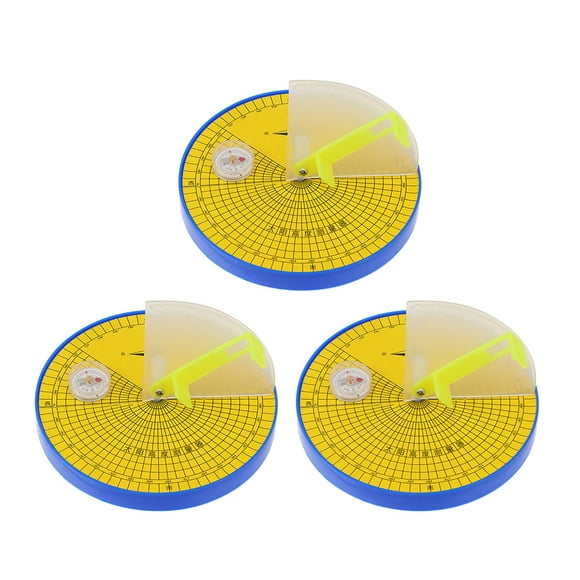 Shisuyan Instrument de Mesure de la Hauteur du Soleil Jaune 3 Pcs 5.1x5.1x0.6 Po