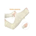 thumbnail image 3 of Women's Outdoor Long Gloves Soft Sun Block Fingerless Arm Sleeves Khaki, 3 of 5
