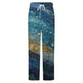 thumbnail image 5 of Starry Night Mosaic Art Winter Female Pants Flannel High Waist Women Pants Lady Warm Straight Leg Plush Trousers, 5 of 7