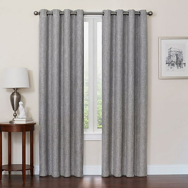 Quinn 120Inch Grommet Top 100 Blackout Window Curtain Panel in Gray