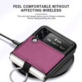thumbnail image 6 of Samsung Galaxy Z Flip 3 Phone Case, PU Leather Protective Cover with Ring Strap Shockproof Lightweight Smartphone Protector Case for Samsung Galaxy Z Flip 3 ZH Purple, 6 of 7