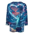 thumbnail image 4 of BLTIBY 2025 Womens Blouse Summer Independence Day Printed Round Neck Short Sleeve Shirts Loose Novelty Graphic T-Shirts Fashion Casual Pullover Tops Multicolor 19 XXL, 4 of 5