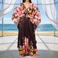 thumbnail image 2 of XUNKUSGA Grande Taille Sorties de Plage pour Femmes Mode Robe Caftan à Manches Chauve-Souris Ample Confortable Douce d'Été à Imprimé Floral Robe Maxi, Rouge, Taille Unique, 2 of 7