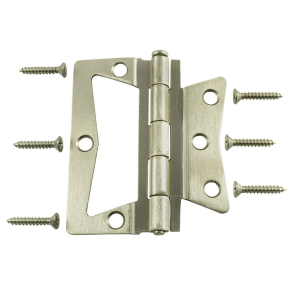 3-1/2 Satin Nickel Plated Steel Non-Mortise Hinges (2 pcs.)