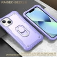 thumbnail image 6 of Dteck Case for iPhone 14 6.1-inch,Shockproof Rugged Rubber Armor 3-Layer Protection iPhone Case Hybrid Hard PC Back with Ring Holder Kickstand Cover,Purple, 6 of 7