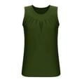 thumbnail image 5 of WCMZJ Womens Tank Tops Loose Fit V Neck Ruched Sleeveless Tops Casual Basic Shirts to Wear with Legging Green M, 5 of 7