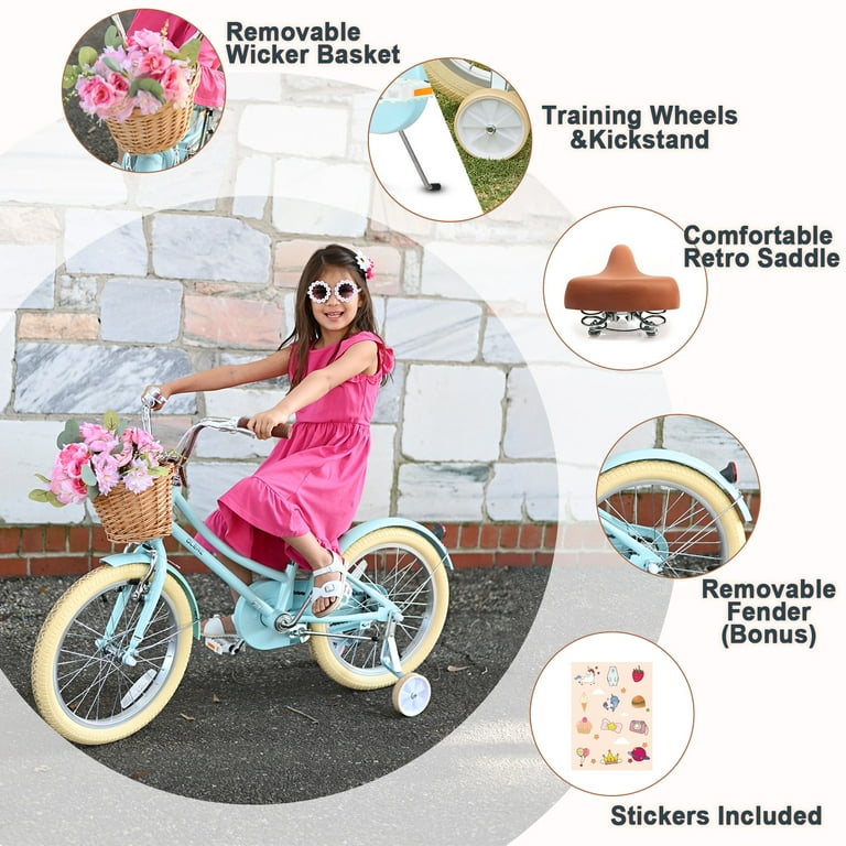 C-girl Glerc 20 Inch Kids Girls Bike for 7 8 9 10 11 12 13 Years Old