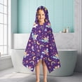 thumbnail image 6 of Purple Fairy Unicorn Pattern Hooded Bath Towel，50"x30" for Ages 3 To 12 Kids, Quick Dry Lightweight Soft Microfiber Hood Beach Towel Cover Up for Kids, 6 of 7
