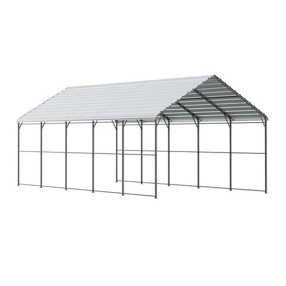 13' x 26' Metal Carport Heavy Duty Outdoor Car Shelter Garage for Boats
