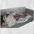 thumbnail image 6 of Hair Salon Soft Flannel Fleece Throw Blanket, Line Art Work Drawn Hair Model on Soft Rainbow Color Ink Splatter Background, Cozy Plush for Indoor and Outdoor Use, 50" x 60", Multicolor, by Ambesonne, 6 of 6