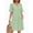 Green, variant on Women Summer Dress Short Sleeve V Neck Sundress Blue Casual Mini Shift Dress with Pockets Clothes Size XL