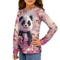 thumbnail image 4 of DISNIMO Cherry Blossom Panda T-Shirts for Kids Girls Long Sleeve Shirts With Cuffs for Kids Shirt Girls Long Sleeve T Shirts Size 13-14 Girls Long Sleeve Tee Shirts for Girls Tees Tshirts, 4 of 7