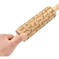 thumbnail image 3 of Zhuge Cats Rolling Pin, Wooden Laser Engraved Rolling Pin with Cats Pattern, Embossed Hardwood Cats Design Rolling Pin, Perfect for Baking, Cooking and Playing with Kids 38cm, 3 of 5