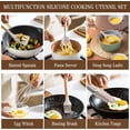 thumbnail image 4 of Silicone Cooking Utensils Set - Heat Resistant Kitchen Utensils,Turner Tongs,Spatula,Spoon,Brush,Whisk,Wooden Handle Silicone Cooking Tool for Nonstick Cookware,Dishwasher Safe (Khaki), 4 of 7