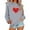 Gray, variant on Elvqul Womens Crewneck Sweatshirts Casual Shirts Tunic Lightweight Long Sleeve Valentine's Day Sweatshirts for Juniors Pullover