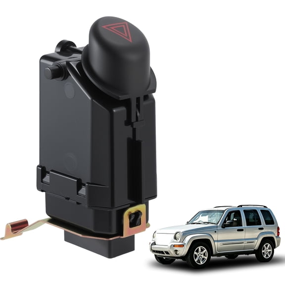 Hazard Warning Emergency Light Switch Button for Jeep Liberty 2002 2003 2004 2005 2006 2007 Automatic Vacuum Hazard Switch Replace 56010158AD 56010158AC 68499034AA