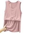 thumbnail image 5 of Besolor Womens Pajama Tank Tops Front Pleated Crewneck Sleeveless Shirts Lightweight Casual Loose Comfy Sleepwear Tee Tanks, 5 of 5