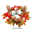 thumbnail image 5 of Artificial Fall Maple Leaf Pinecone Candle Wreath - Decorative Centerpiece for Home, 5 of 5