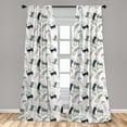 thumbnail image 4 of Ambesonne Rainbow Curtains, Funny Happy Cats Dots Art, Pair of 28"x63", Pale Eggshell and Dark Grey, 4 of 4