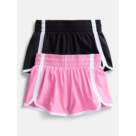Athletic Works Girls Active Dolphin Shorts 2-Pack Sizes 4-18