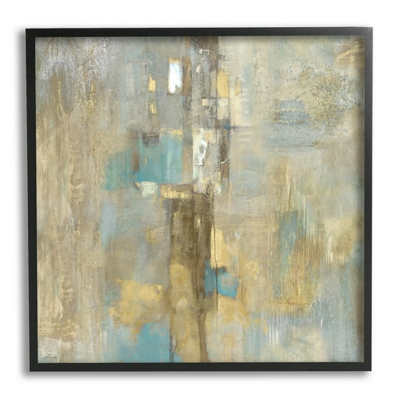 Stupell Industries Modern Shapes Composition Painting Black Framed Art Print Wall Art, Design by Justin Turner