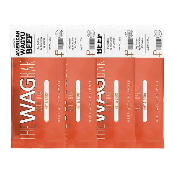 The WagBar Beef Bar made with American Wagyu Beef (HotSpicy, 1.35 Ounce (Pack of 4))