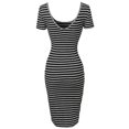 thumbnail image 2 of FashionOutfit Women's Short Sleeve Rib Striped Dress, 2 of 3
