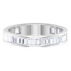 Baguette Shape Moissanite Half Eternity Ring for Women (2.75 CT, D-VS1 Quality), 14K White Gold, US 4.00