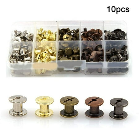 

Cogfs 100 Pcs Leather Rivet Double Cap Rivet Snap Snap Tubular Metal Stud Fixing Kit