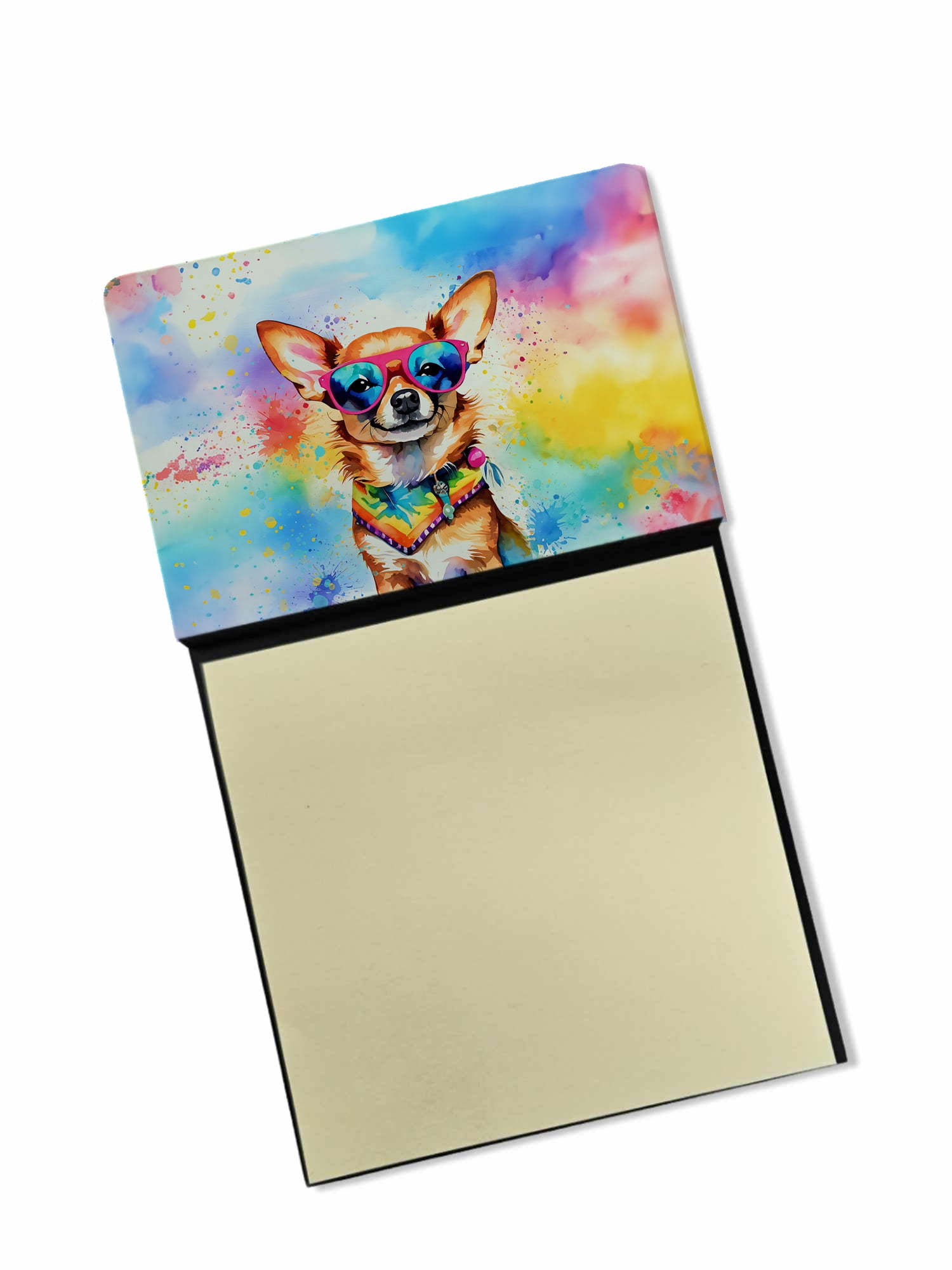 English Bulldog Hippie Dawg Sticky Note Holder 3.25 in x 5.25 in