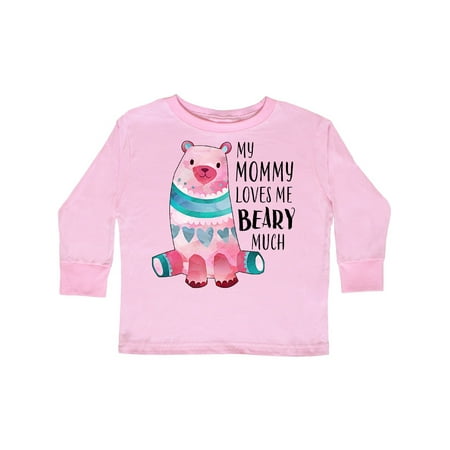

Inktastic My Mommy Loves Me Beary Much with Cute Bear Gift Toddler Boy or Toddler Girl Long Sleeve T-Shirt