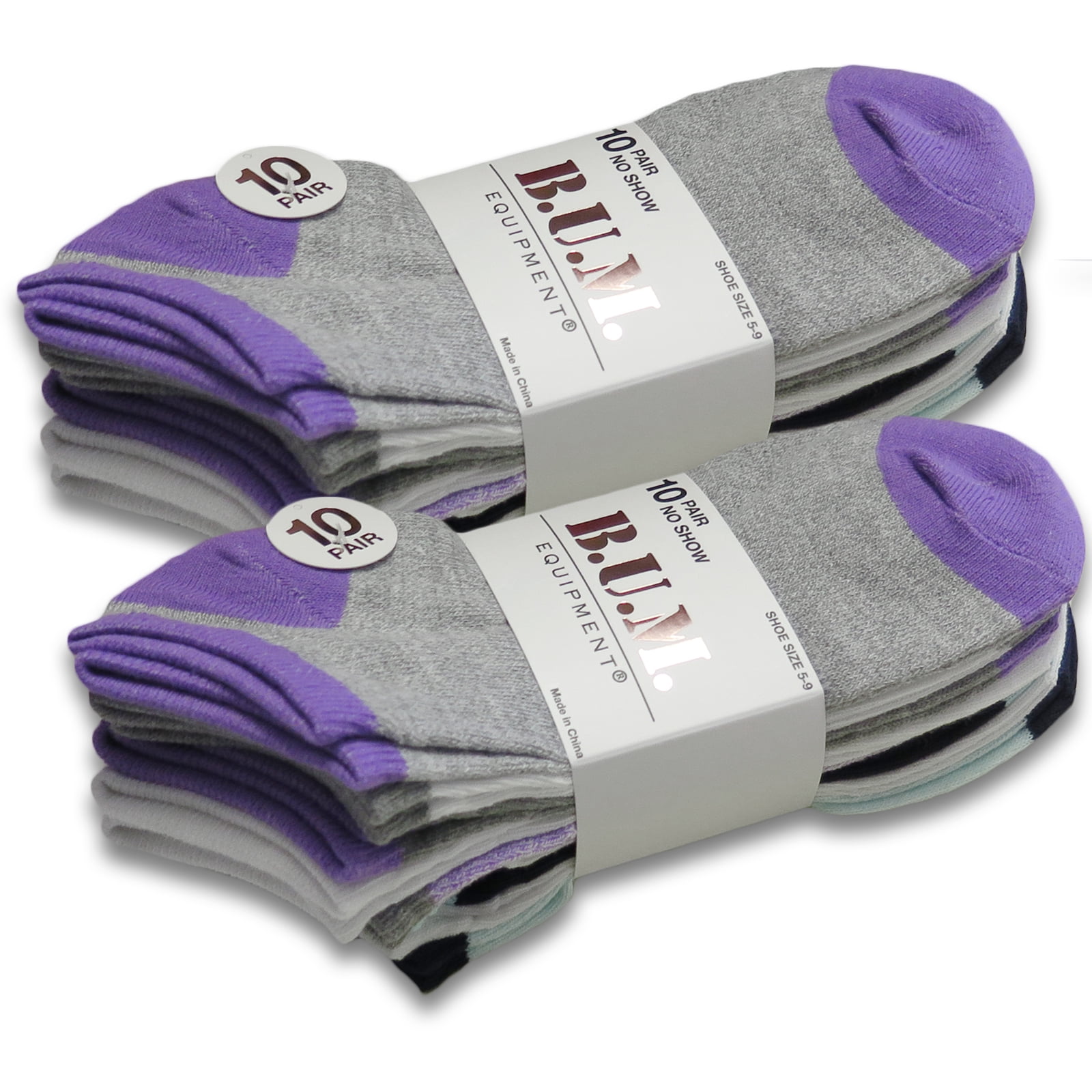 B.U.M. Women's Fashion No Show/Low cut Fun Socks 20 Pairs Value Pack