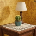 thumbnail image 7 of 15.75 Inch Vintage Beige Cotton Handmade Crochet Doilies, Square Lace Table Doilies & Placemats for Home, Kitchen, Coffee Table, Wedding & Party Decor, 7 of 7
