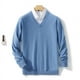 thumbnail image 3 of Men's Cashmere Cotton Blend Warm Pullovers Sweater V Neck Knit Winter New Tops Male Wool Knitwear Jumpers, 3 of 5