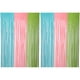 thumbnail image 1 of Paquete de 2 cortinas con flecos de papel de aluminio, color azul, rosa y verde, accesorios para fiesta de cumpleaños, 1 of 5