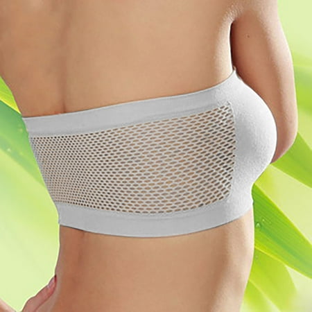 GZWYHT Bandeau Bra Clearance Bras for Women Women s Fashion Casual Solid Color Hollow Out Breathable Bra Underwear Tshirt Bras Strapless Bra Push Up Bra White One Size