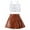 Brown, variant on Summer Children's Girls Outfit Sets Bow Camisole Top With Leather Skirt Pants Set Kids Two-piece Set
