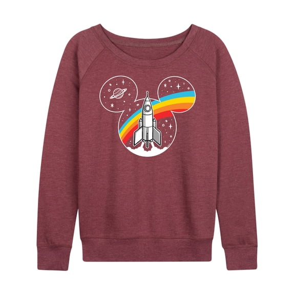 Mickey & Friends - Mickey Head Retro Space - Women's Lightweight French Terry Long Sleeve Shirt
